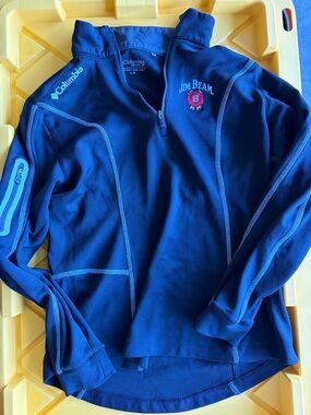 Columbia Womens Black Quarter-Zip Performance Sweater - Jim Beam Logo